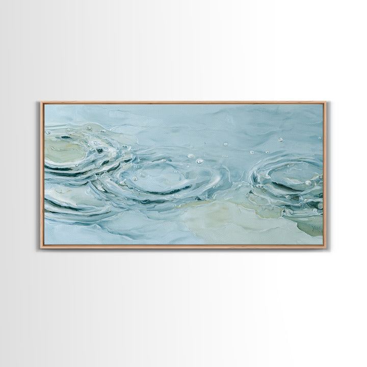 Abstract Water Ripples Framed Canvas Print, Bathroom Art, Digital Wall Art, Bathroom Decor, Abstract Art, Spa, Unique Wall Art, BAT-2x1-97