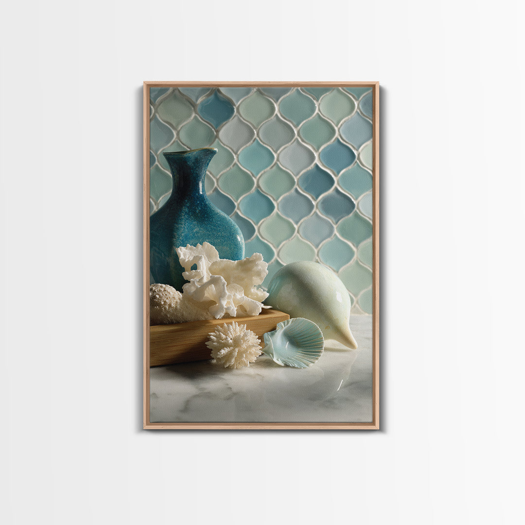 Clean Geometric Forms Canvas Print, Bathroom Art, Luxury Decor, Bathroom Decor, Abstract Art, Spa, Digital Wall Art, BAT-2x3-29