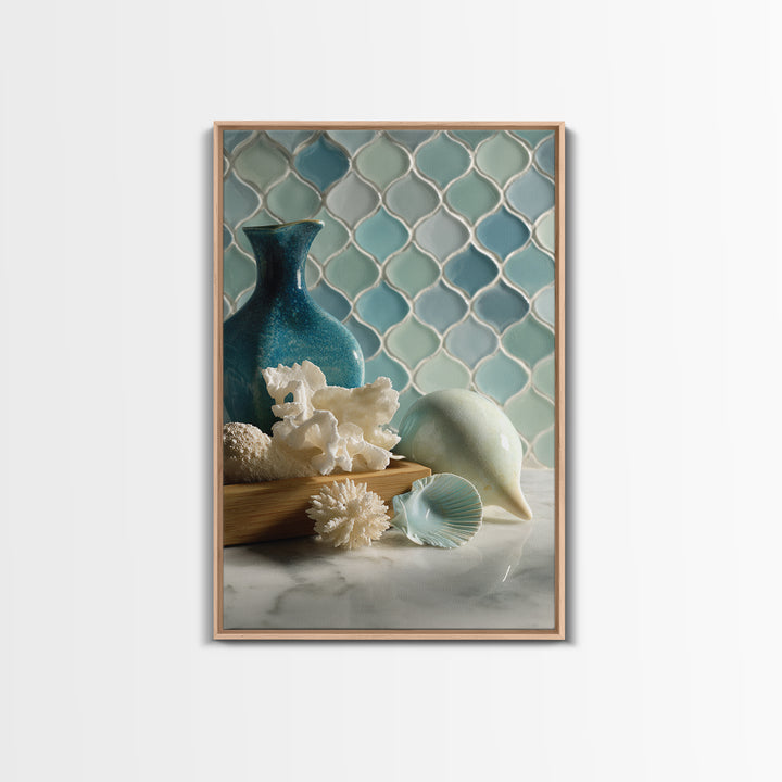 Clean Geometric Forms Canvas Print, Bathroom Art, Luxury Decor, Bathroom Decor, Abstract Art, Spa, Digital Wall Art, BAT-2x3-29