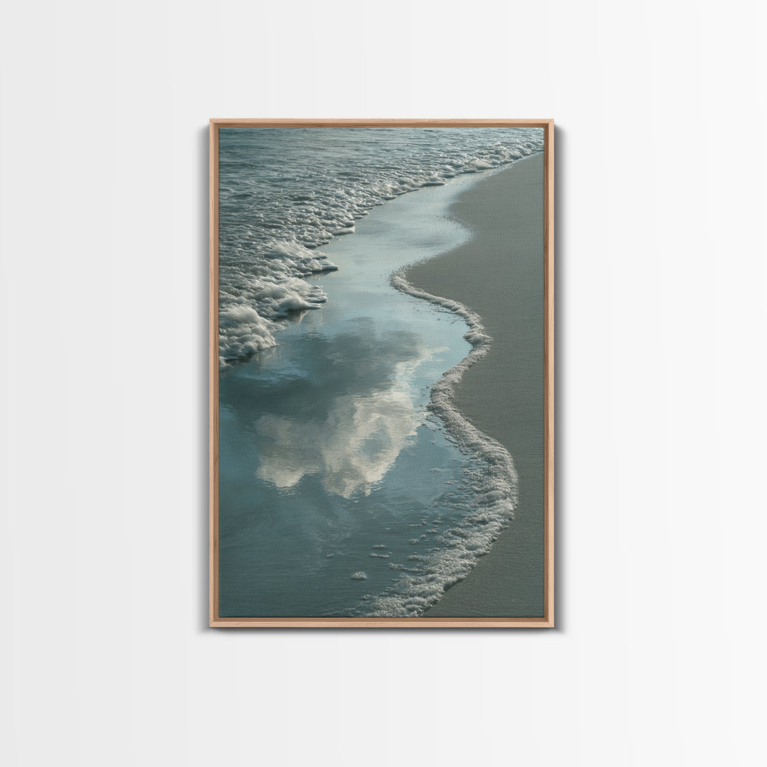 Soft Cloud and Rain Composition Framed Canvas Print, Bathroom Art, Trendy Wall Art, Bathroom Decor, Oil Painting, Spa, BAT-2x3-51