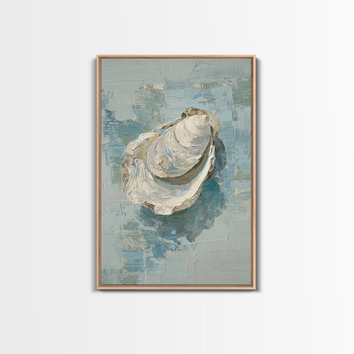 Oyster Shell Study Framed Canvas Print, Bathroom Art, Wall Decor, Bathroom Decor, Fine Art, Spa, Contemporary Art, Wall Art, BAT-2x3-6
