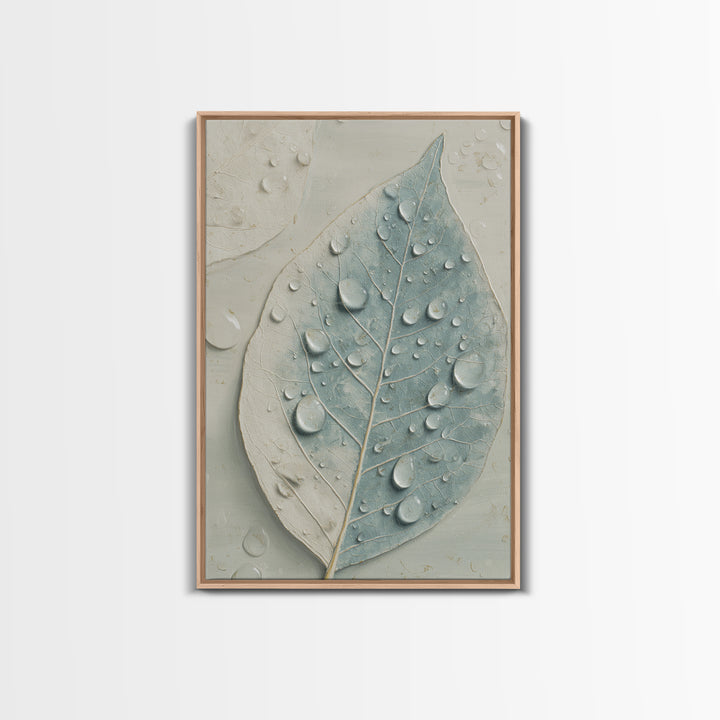 Tropical Leaf Silhouette Canvas Print, Bathroom Art, Textured Painting, Bathroom Decor, Oil Painting, Spa, Bathroom Wall Art, BAT-2x3-70