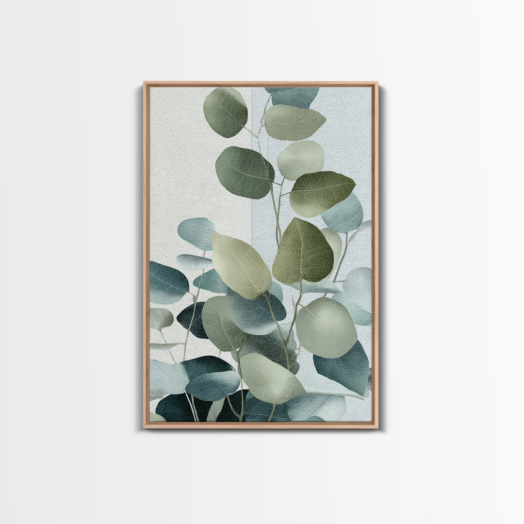 Spa Eucalyptus Branch Canvas Print, Bathroom Art, Contemporary Art, Bathroom Decor, Spa, Framed Wall Art, Dog Portrait, BAT-2x3-82