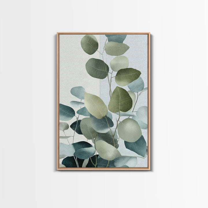 Spa Eucalyptus Branch Canvas Print, Bathroom Art, Contemporary Art, Bathroom Decor, Spa, Framed Wall Art, Dog Portrait, BAT-2x3-82