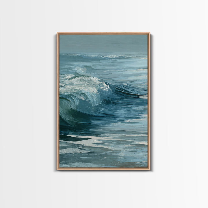 Calming Blue Ocean Wave Study Canvas Print, Bathroom Art, Art Print, Bathroom Decor, Fine Art, Spa, Custom Pet Portrait, BAT-2x3-9