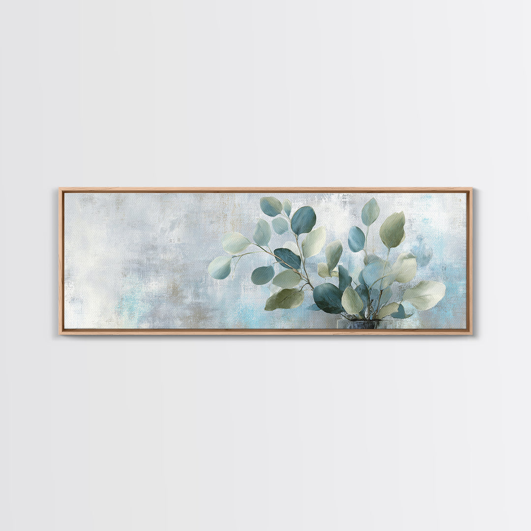 Sunlit Window Plant Shadow on Plaster Canvas Print, Bathroom Art, Poster, Bathroom Decor, Abstract Art, Spa, Digital Print, BAT-3x1-34