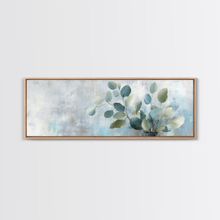 Sunlit Window Plant Shadow on Plaster Canvas Print, Bathroom Art, Poster, Bathroom Decor, Abstract Art, Spa, Digital Print, BAT-3x1-34