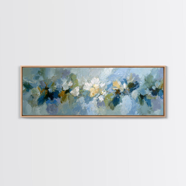 Sunlit Window Plant Shadow on Plaster Framed Canvas Print, Bathroom Art, Custom Pet Portrait, Bathroom Decor, Fine Art, Spa, BAT-3x1-58