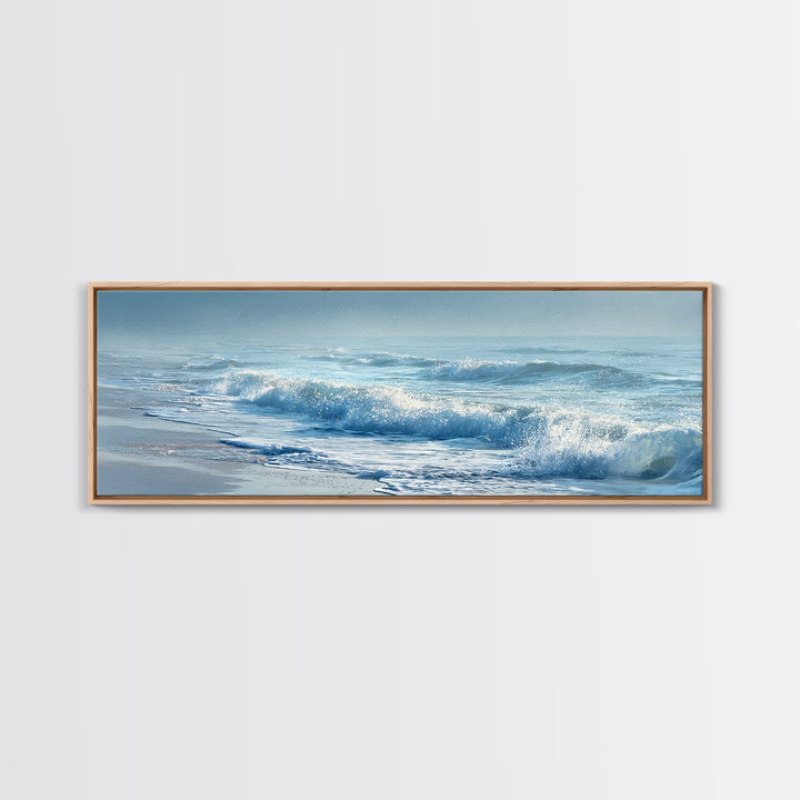 Calming Blue Ocean Wave Study Canvas Print, Bathroom Art, Bathroom Prints, Bathroom Decor, Watercolor Art, Spa, Trendy Wall Art, BAT-3x1-65