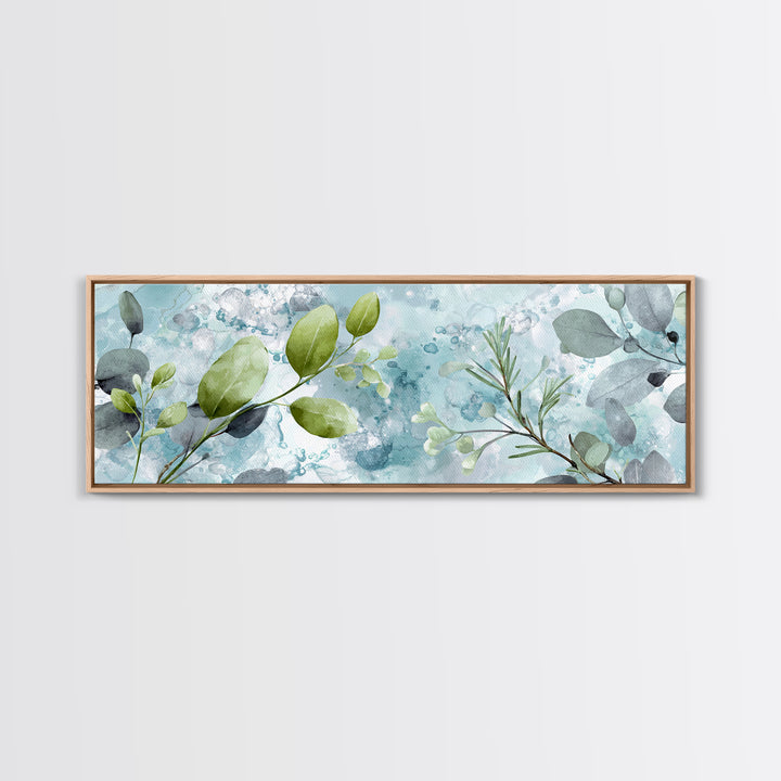 Botanical Bath Herb Arrangement Framed Canvas Print, Bathroom Art, Digital Print, Bathroom Decor, Watercolor Art, Spa, BAT-3x1-81