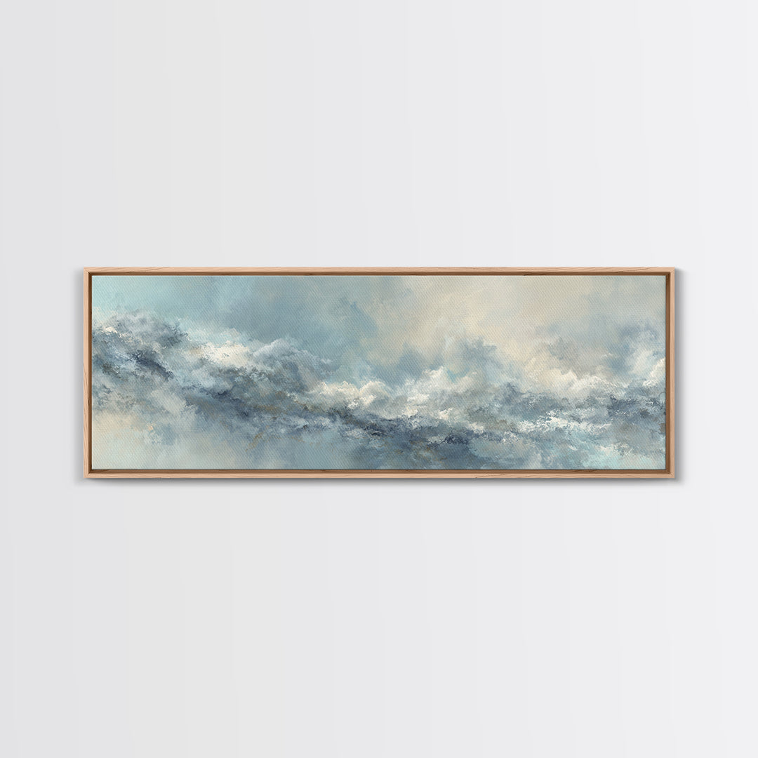 Soft Cloud and Rain Composition Canvas Print, Bathroom Art, Poster, Bathroom Decor, Fine Art, Spa, Dopamine Decor, BAT-3x1-83
