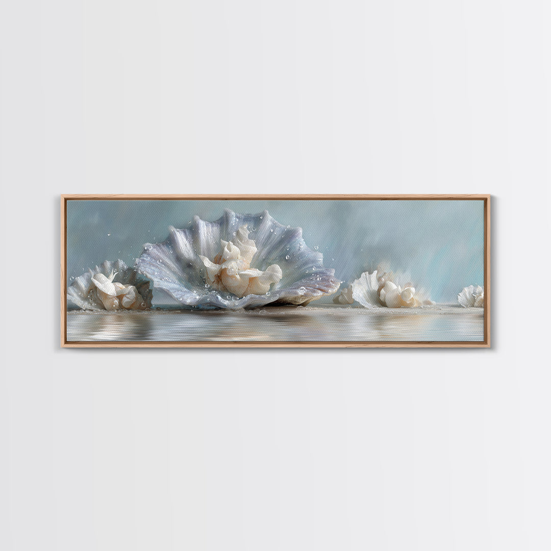 Oyster Shell Study Canvas Print, Bathroom Art, Printable, Bathroom Decor, Watercolor Art, Spa, Bathroom Prints, BAT-3x1-86