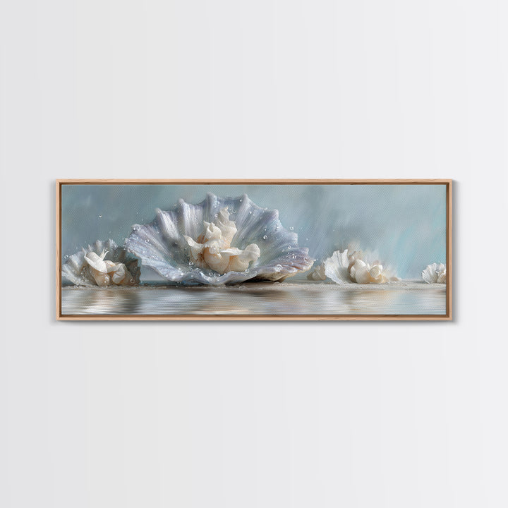 Oyster Shell Study Canvas Print, Bathroom Art, Printable, Bathroom Decor, Watercolor Art, Spa, Bathroom Prints, BAT-3x1-86