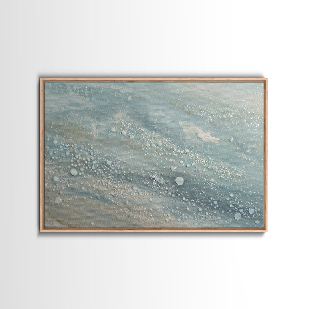 Soft Cloud and Rain Composition Framed Canvas Print, Bathroom Art, Digital Wall Art, Bathroom Decor, Spa, Unique Wall Art, BAT-3x2-23