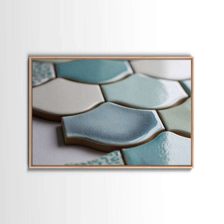 Clean Geometric Forms Framed Canvas Print, Bathroom Art, Wall Hanging, Bathroom Decor, Spa, Modern Art, Bathroom Art Decor, BAT-3x2-25