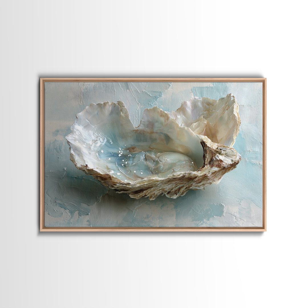 Oyster Shell Study Canvas Print, Bathroom Art, Printable, Bathroom Decor, Watercolor Art, Spa, Bathroom Prints, BAT-3x2-26