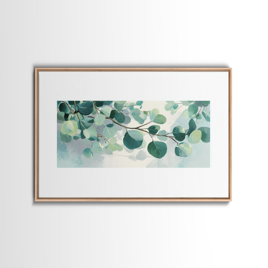 Spa Eucalyptus Branch Canvas Print, Bathroom Art, Wall Hanging, Bathroom Decor, Oil Painting, Spa, Modern Art, BAT-3x2-30
