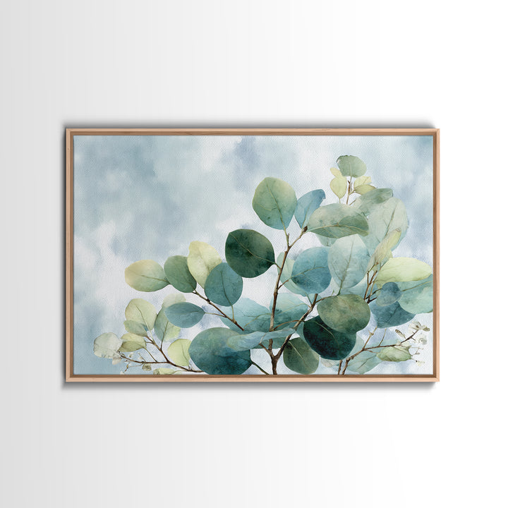 Spa Eucalyptus Branch Framed Canvas Print, Bathroom Art, Printable Wall Art, Bathroom Decor, Fine Art, Spa, Bathroom Wall Decor, BAT-3x2-6