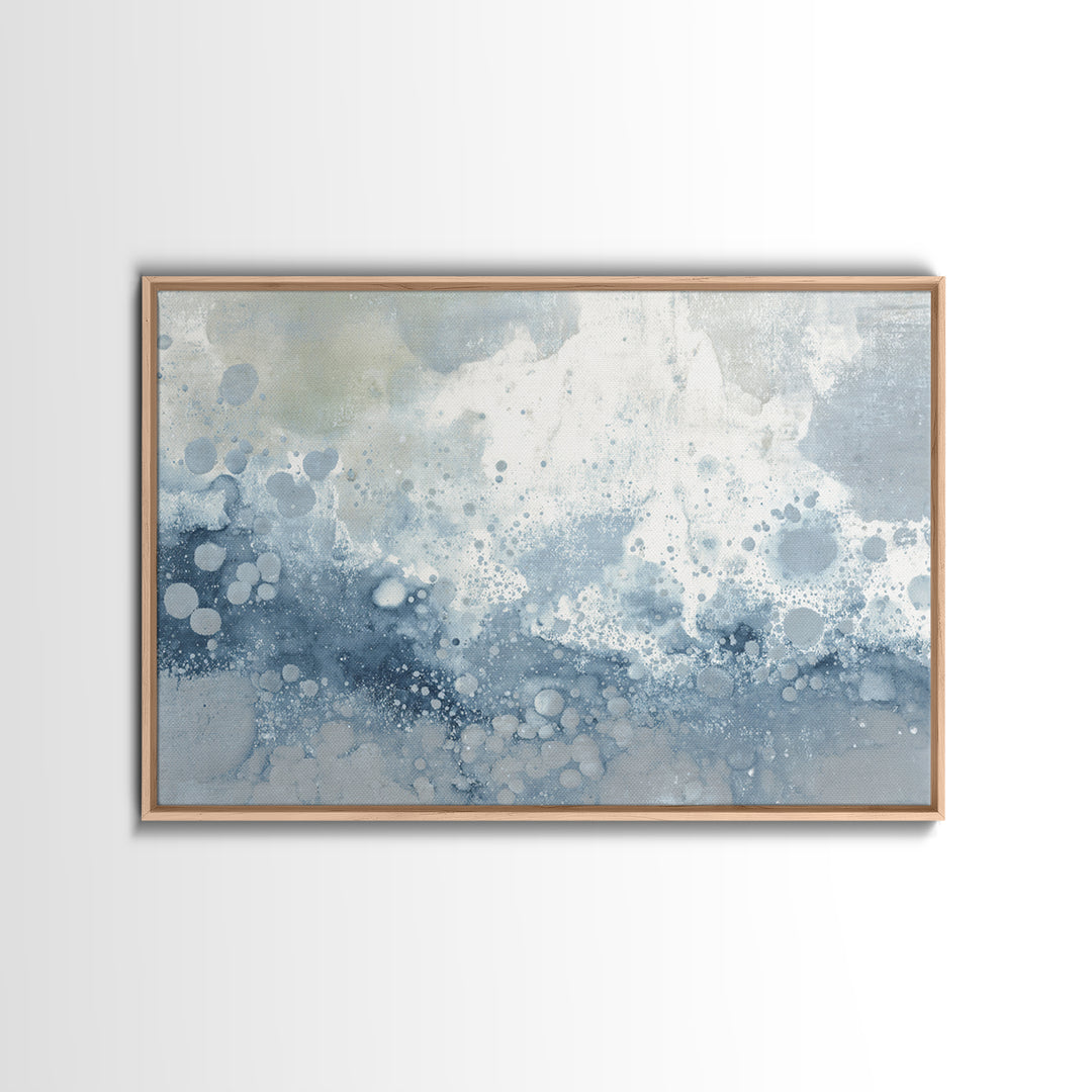 Soft Cloud and Rain Composition Framed Canvas Print, Bathroom Art, Bathroom Decor, Watercolor Art, Spa, Modern Wall Art, BAT-3x2-71