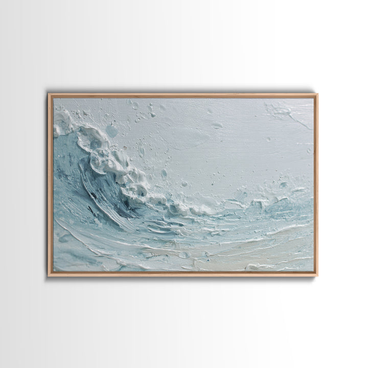 Calming Blue Ocean Wave Study Framed Canvas Print, Bathroom Art, Modern Art, Bathroom Decor, Fine Art, Spa, Statement Artwork, BAT-3x2-77