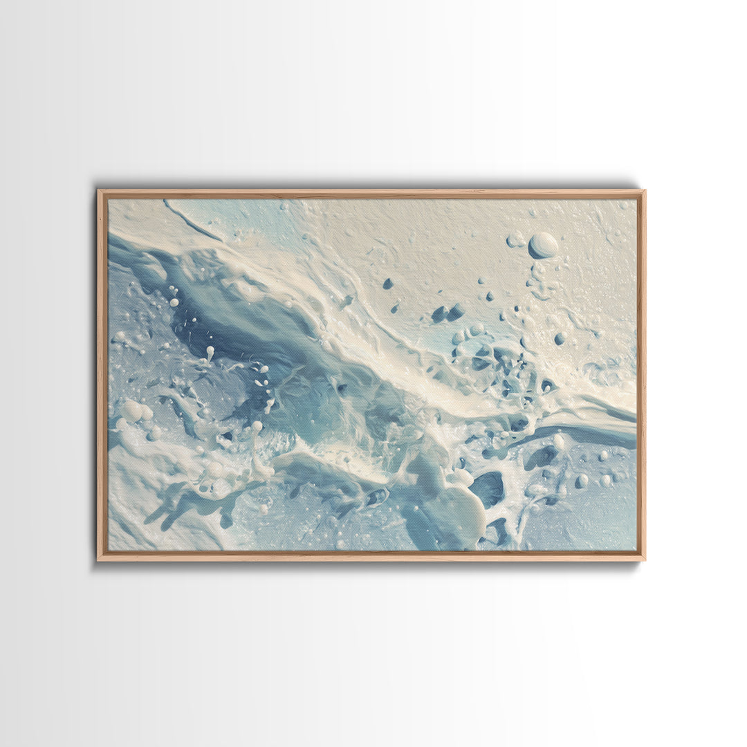 Abstract Water Ripples Framed Canvas Print, Bathroom Art, Unique Wall Art, Bathroom Decor, Abstract Art, Spa, Gallery Decor, BAT-3x2-81