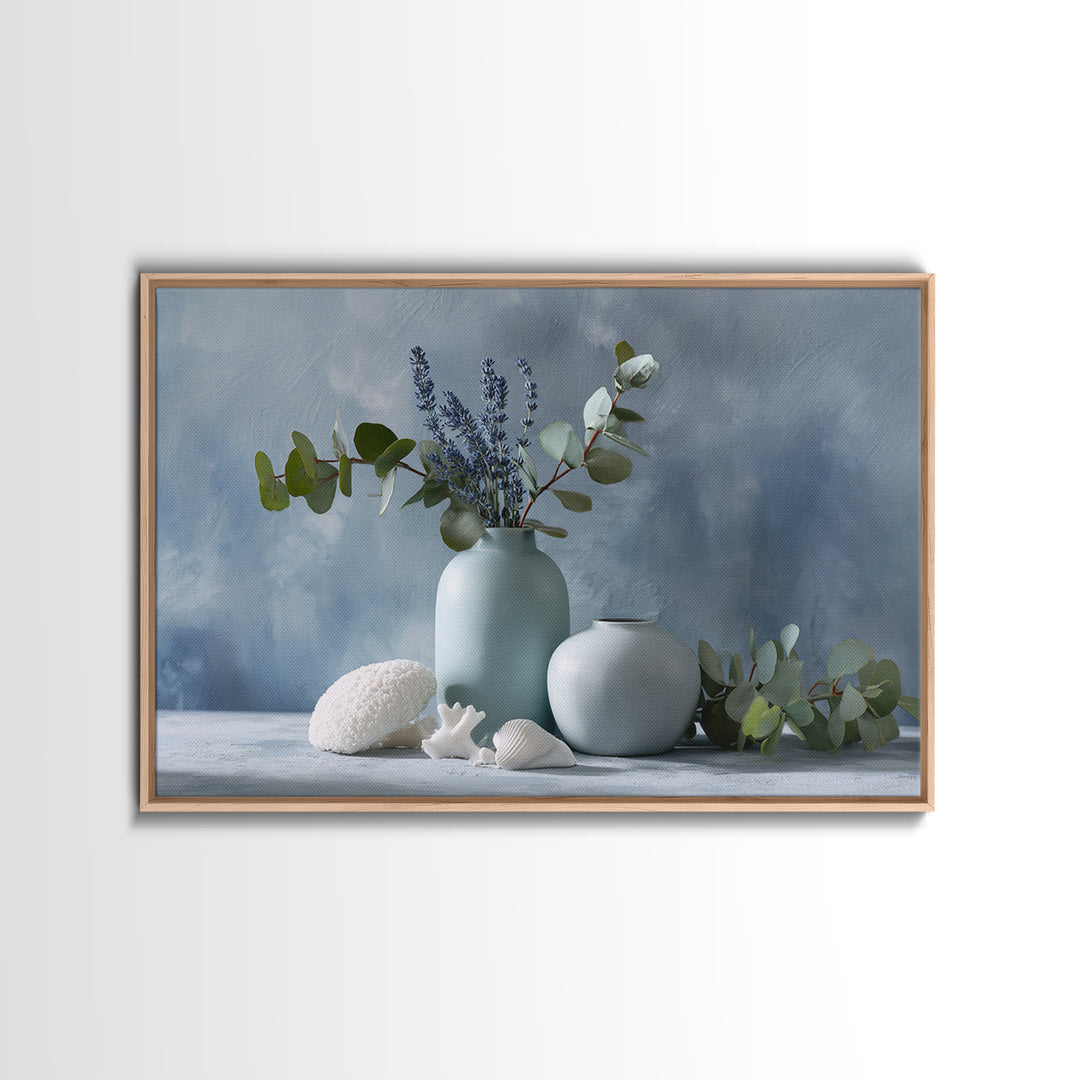 Lavender Sprigs in a Ceramic Vase Canvas Print, Bathroom Art, Funny Bathroom Art, Bathroom Decor, Fine Art, Spa, Art Print, BAT-3x2-88
