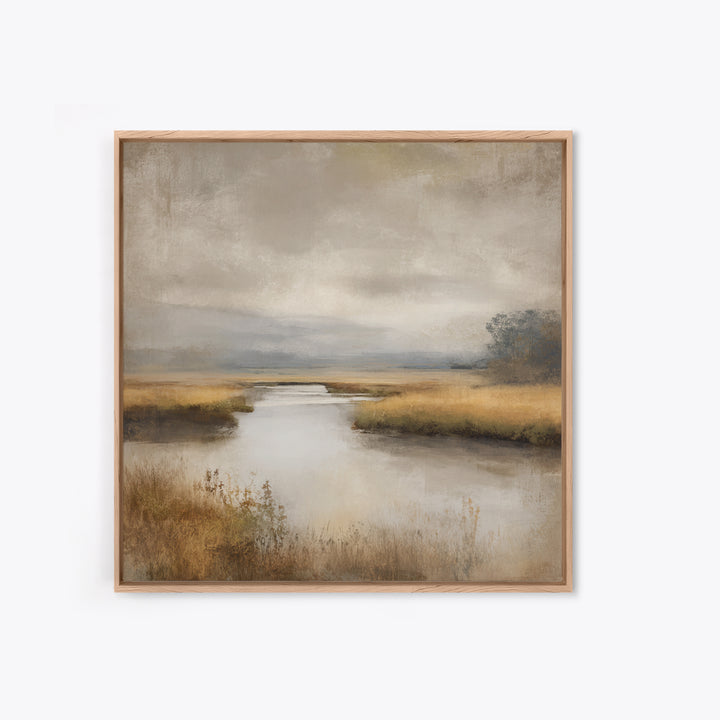 Misty Bridge Landscape Canvas Print, Black and White Art, Abstract Art, Living Room Decor, Watercolor Art, Monochrome, BAW-1x1-19