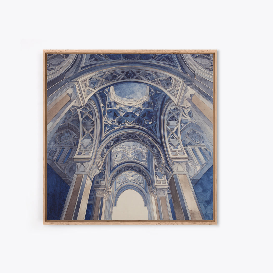 High Contrast Architectural Arches and Shadows Canvas Print, Black and White Art, Apartment Decor, Living Room Decor, BAW-1x1-27