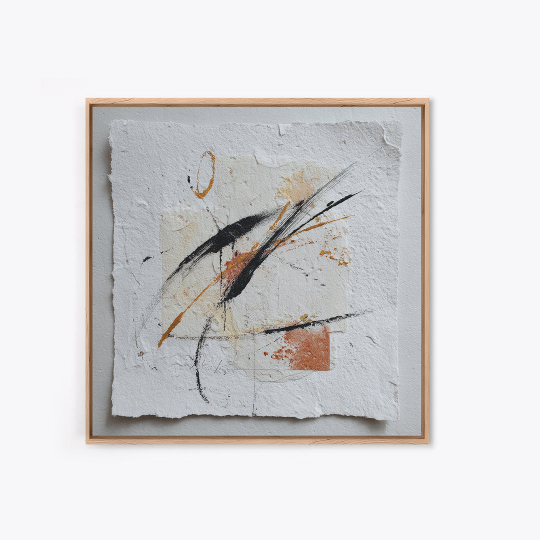 Abstract Charcoal Gestures on White Paper Framed Canvas Print, Black and White Art, Art Prints, Living Room Decor, Monochrome, BAW-1x1-28
