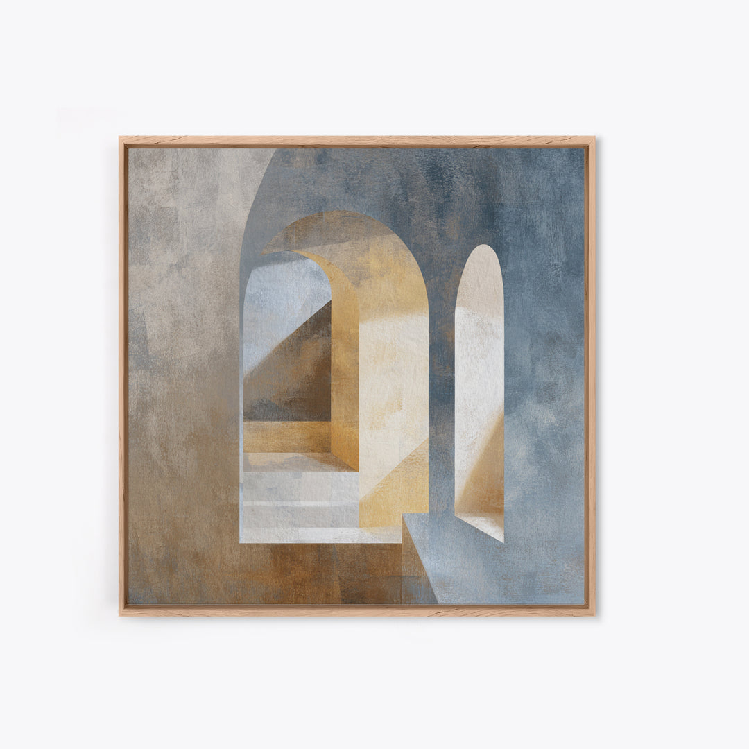High Contrast Architectural Arches and Shadows Canvas Print, Black and White Art, Mid Century Modern, Living Room Decor, BAW-1x1-3