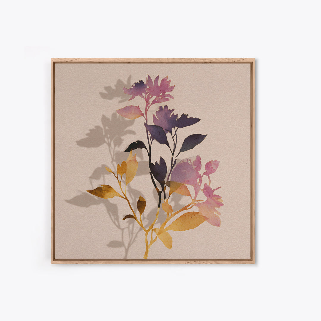 Minimal Botanical Branch Canvas Print, Black and White Art, Modern Art, Living Room Decor, Watercolor Art, Monochrome, BAW-1x1-30