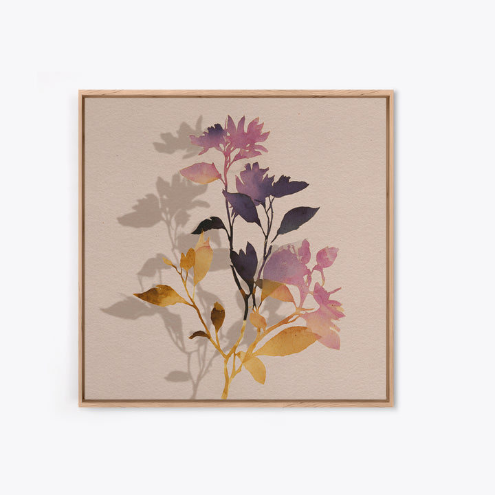 Minimal Botanical Branch Canvas Print, Black and White Art, Modern Art, Living Room Decor, Watercolor Art, Monochrome, BAW-1x1-30