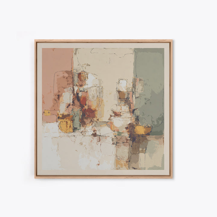 Minimal Face Pair Drawn Framed Canvas Print, Black and White Art, Gallery Decor, Living Room Decor, Fine Art, Monochrome, BAW-1x1-38