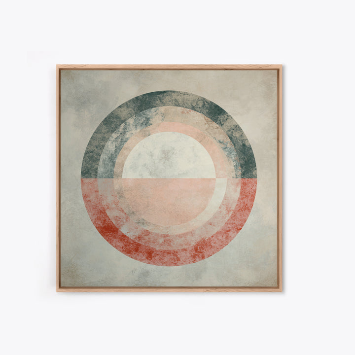 Large Circle and Line Abstract Framed Canvas Print, Black and White Art, Wall Decor, Living Room Decor, Fine Art, Monochrome, BAW-1x1-48