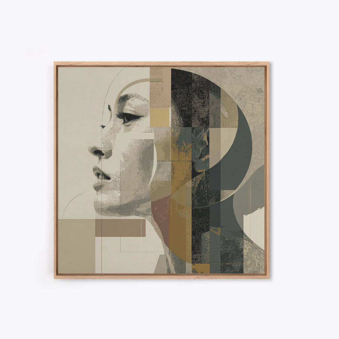 Monochrome Female Profile Canvas Print, Black and White Art, Room Decor, Living Room Decor, Abstract Art, Monochrome, BAW-1x1-49