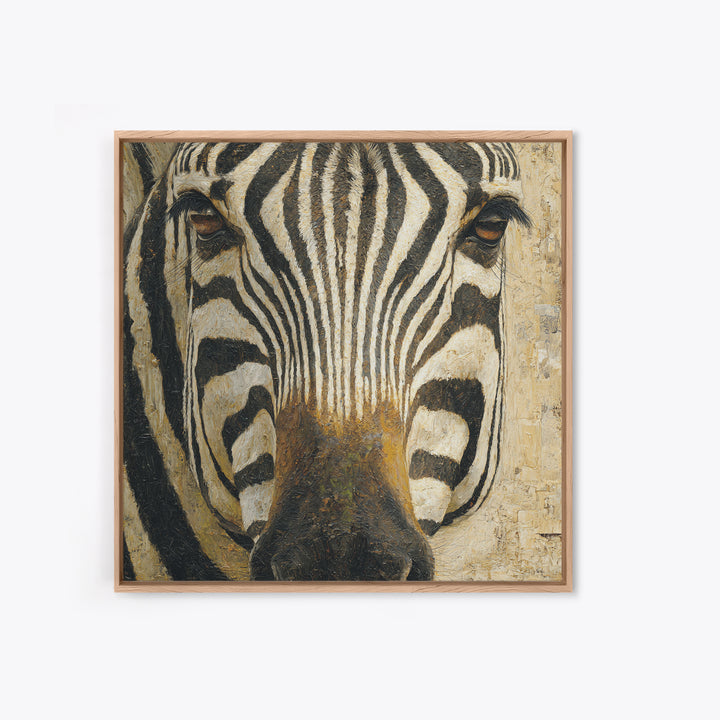 Zebra Stripe Closeup as Graphic Abstraction Canvas Print, Black and White Art, Living Room Decor, Monochrome, BAW-1x1-56