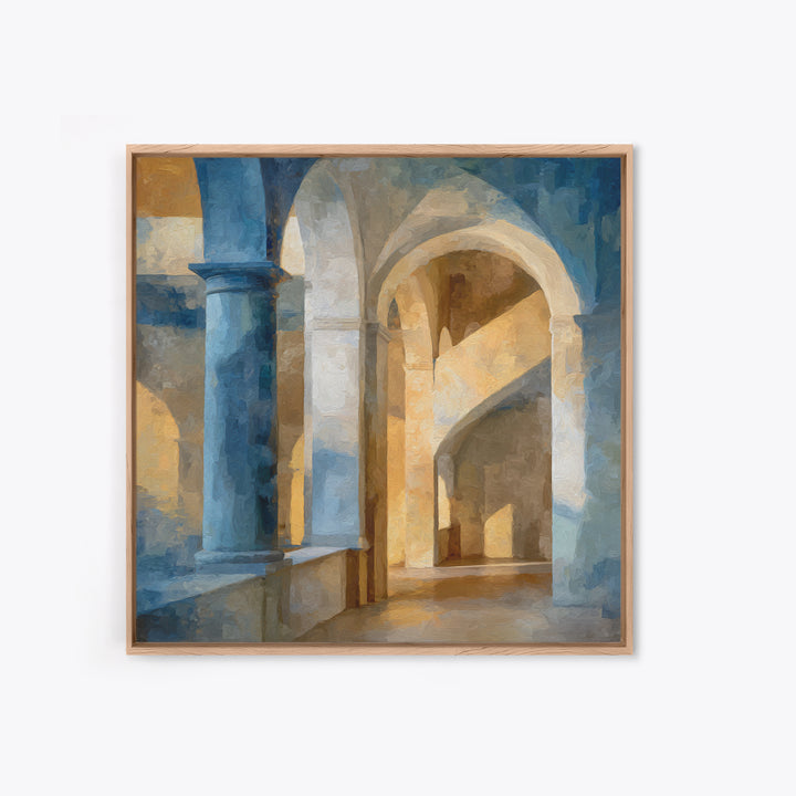 High Contrast Architectural Arches and Shadows Canvas Print, Black and White Art, Statement Artwork, Living Room Decor, BAW-1x1-75