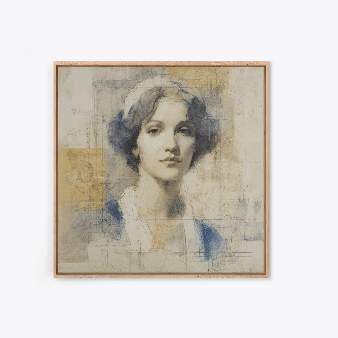 Classic Nude Figure Sketch Canvas Print, Black and White Art, Wall Decor, Living Room Decor, Fine Art, Monochrome, Abstract Art, BAW-1x1-81