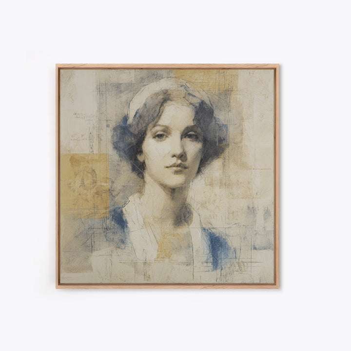 Classic Nude Figure Sketch Canvas Print, Black and White Art, Wall Decor, Living Room Decor, Fine Art, Monochrome, Abstract Art, BAW-1x1-81