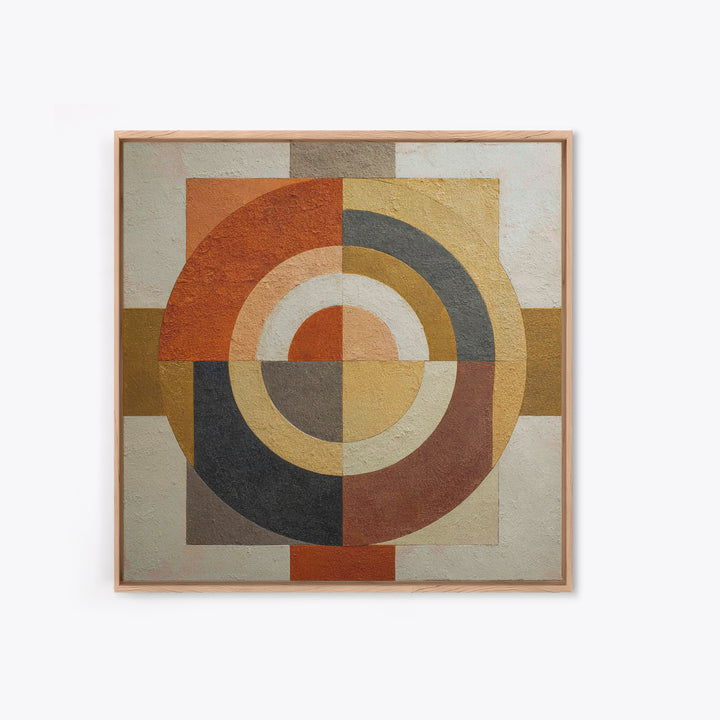 Geometric Bauhaus Grayscale Shapes Canvas Print, Black and White Art, Neutral Decor, Living Room Decor, Fine Art, Monochrome, BAW-1x1-90