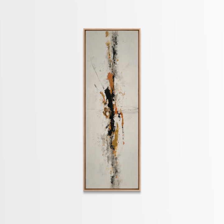 Abstract Charcoal Gestures on White Paper Canvas Print, Black and White Art, Living Room Decor, Abstract Art, Monochrome, BAW-1x3-16