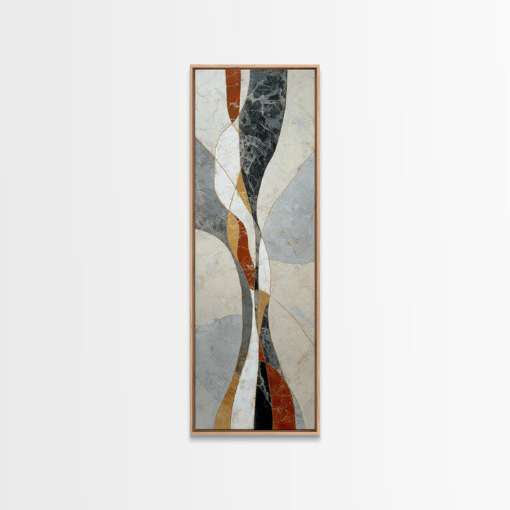 Abstract Marble Texture Framed Canvas Print, Black and White Art, Digital Art, Living Room Decor, Abstract Art, Monochrome, BAW-1x3-3