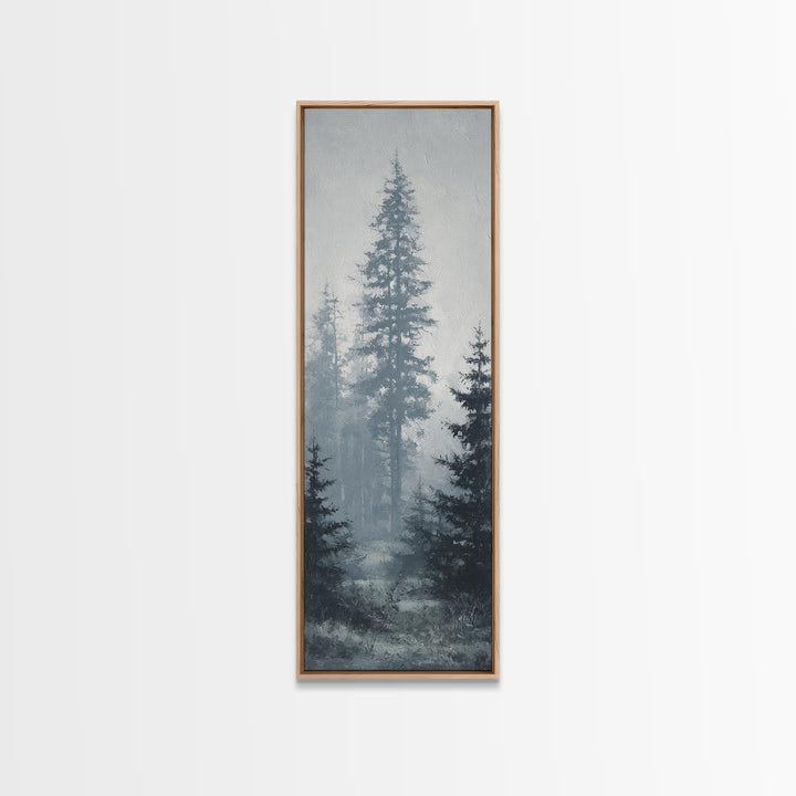Moody Foggy Forest Canvas Print, Black and White Art, Printable Art, Living Room Decor, Fine Art, Monochrome, Gallery Decor, BAW-1x3-43