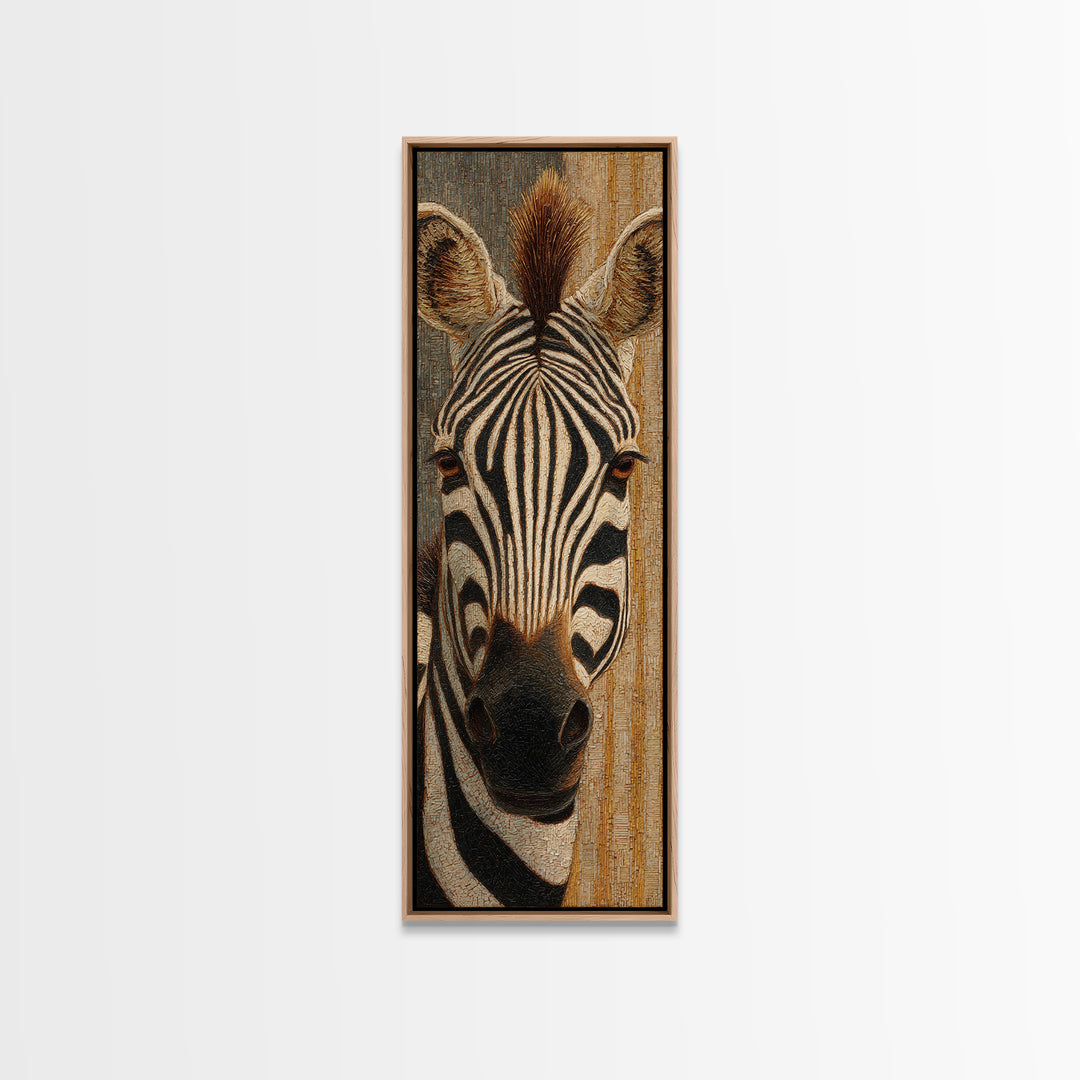Zebra Stripe Closeup as Graphic Abstraction Canvas Print, Black and White Art, Art Print, Living Room Decor, Monochrome, BAW-1x3-44
