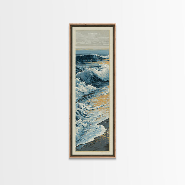 Stormy Ocean Wave Framed Canvas Print, Black and White Art, Modern Decor, Living Room Decor, Fine Art, Monochrome, Wall Decor, BAW-1x3-46