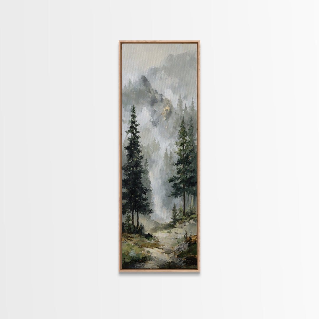 Misty Bridge Landscape Canvas Print, Black and White Art, Modern Wall Art, Living Room Decor, Monochrome, Fine Art Print, BAW-1x3-55