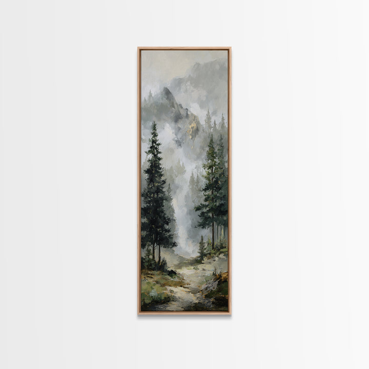 Misty Bridge Landscape Canvas Print, Black and White Art, Modern Wall Art, Living Room Decor, Monochrome, Fine Art Print, BAW-1x3-55