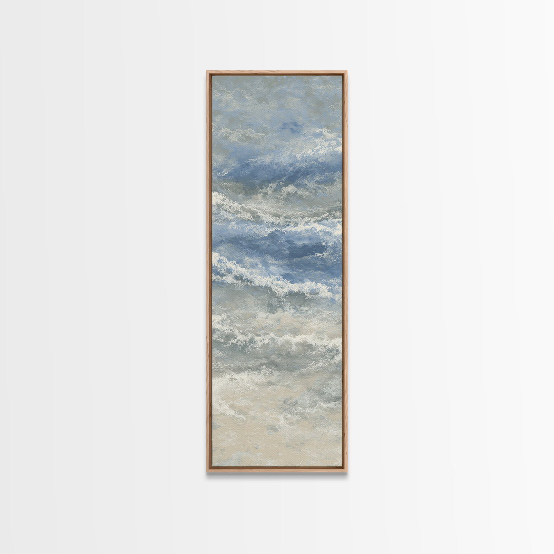 Stormy Ocean Wave Framed Canvas Print, Black and White Art, Modern Decor, Living Room Decor, Fine Art, Monochrome, Wall Decor, BAW-1x3-70