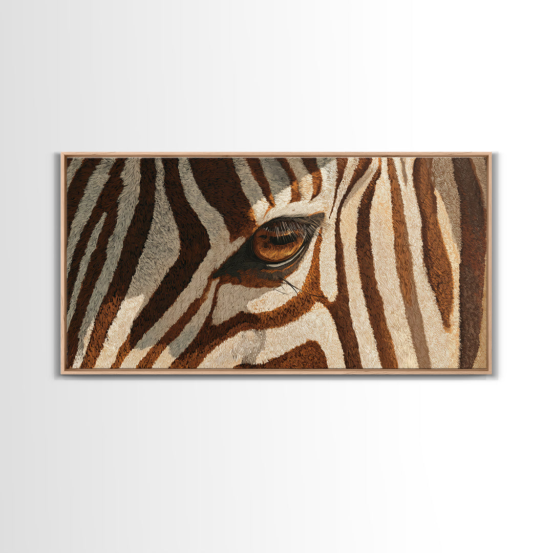 Zebra Stripe Closeup as Graphic Abstraction Canvas Print, Black and White Art, Canvas Print, Living Room Decor, Monochrome, BAW-2x1-100