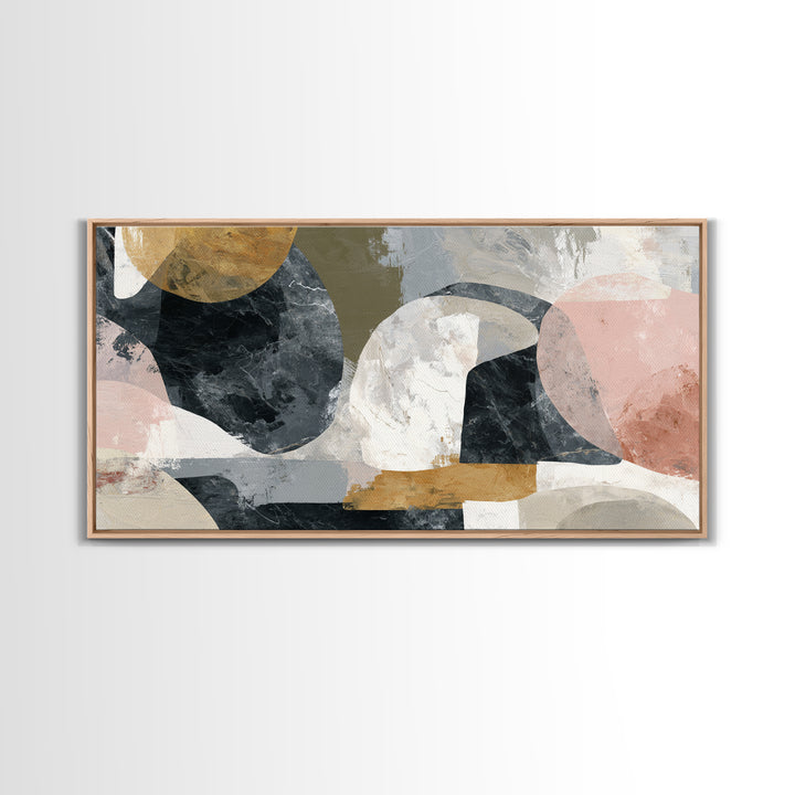 Abstract Marble Texture Framed Canvas Print, Black and White Art, Abstract Wall Art, Living Room Decor, Abstract Art, BAW-2x1-11